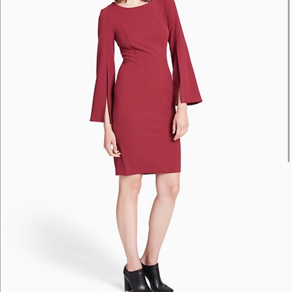 Calvin Klein Split Sleeve Sheath Dress
